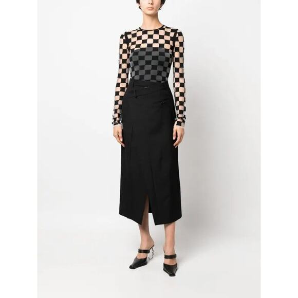 Sportmax Check Print Long-Sleeve Top - M - Picture 3 of 6